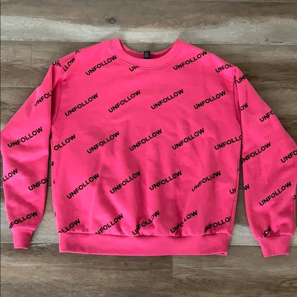 Pink unfollow sweatshirt Clearance